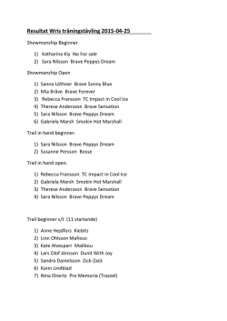 Resultat Wris träningstävling 2015-04-25