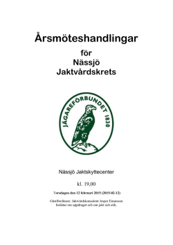 Årsmöteshandlingar för Nässjö Jaktvårdskrets