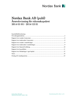 2015-04-16 Annual report 2014, Nordax Bank AB