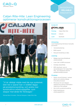 Caljan Rite-Hite: Lean Engineering optimerar - Cad-Q