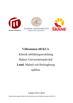 Välkommen till KUA Klinisk utbildningsavdelning Skånes