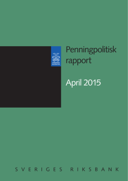 Publikation: Penningpolitisk rapport, april 2015