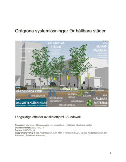 SLU/Sundsvalls kommun, rapport: Långsiktiga effekter av skelettjord