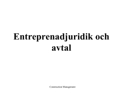 Entreprenadjuridik och avtal