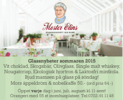 Glassnyheter sommaren 2015 Vit choklad, Skogsbär, Olivglass