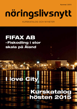 Kurskatalog hösten 2015 I love City FIFAX AB