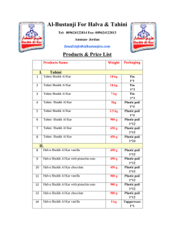 Al-Bustanji For Halva & Tahini