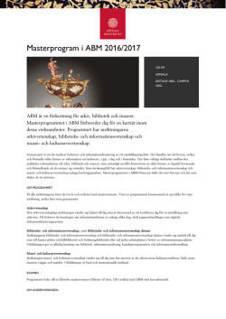Masterprogram i ABM 2016/2017