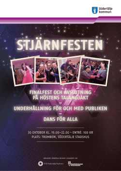 Stjärnfesten den 30 oktober på Trombon, Södertälje stadshus