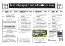 Program Kulturkvarteren 2015 - Karlshamn