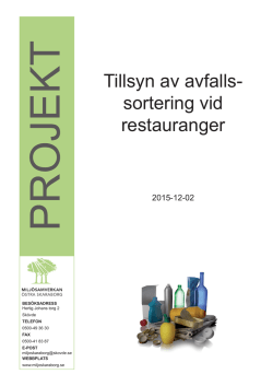 Projektrapport Tillsyn av avfallssortering vid restauranger
