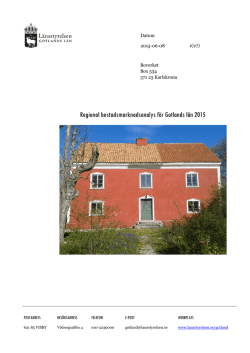 Regional bostadsmarknadsanalys för Gotlands län 2015