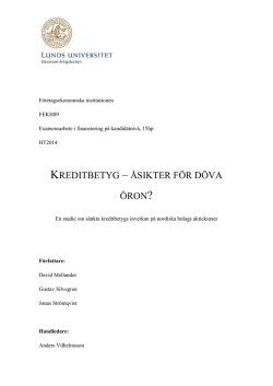 KREDITBETYG – ÅSIKTER FÖR DÖVA ÖRON?