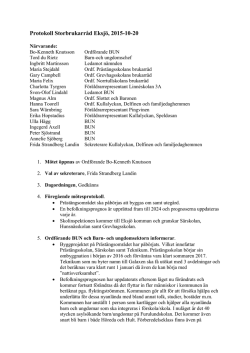 Protokoll från storbrukarråd Eksjö ht 2015