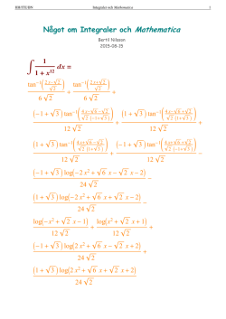 Något om Integraler och Mathematica