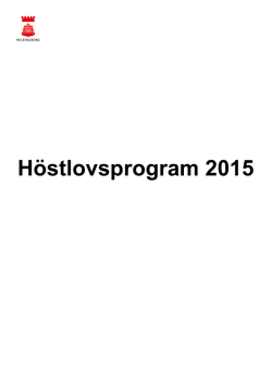 Höstlovsprogram 2015