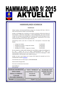 Samhällsinformation till alla hushåll i Hammarland
