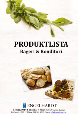 Produktlista bageri och konditori