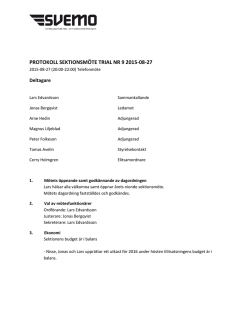 Protokoll Sektionsmöte nr9 2015-08