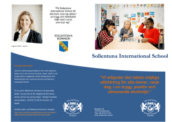 Broschyr om Sollentuna International School