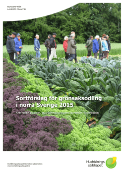 Sortförslag för grönsaksodling i norra Sverige 2015