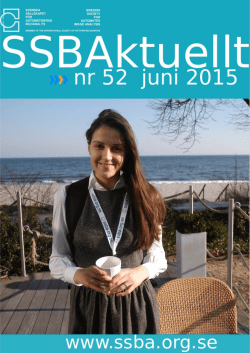 SSBAktuellt, nummer 52 juni 2015
