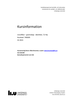 Kursinformation - Linköping University