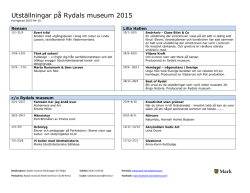 Utställningar på Rydals museum 2015