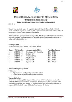 Manual Skandia Tour Distrikt Mellan 2015