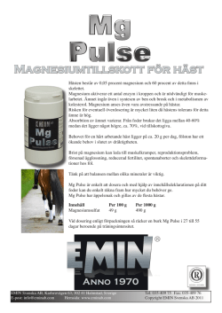 Magnesiumtillskott för häst