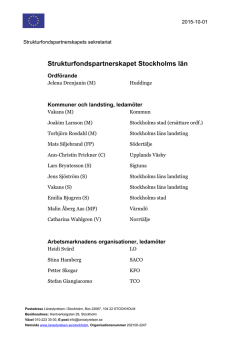 Kontaktlista strukturfondspartnerskapet i Stockholm. ()