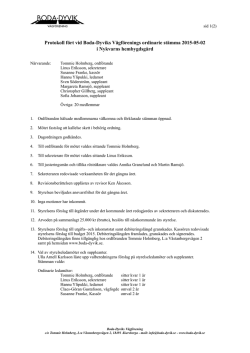 Protokoll fört vid Boda-Dyviks Vägförenings ordinarie stämma 2015