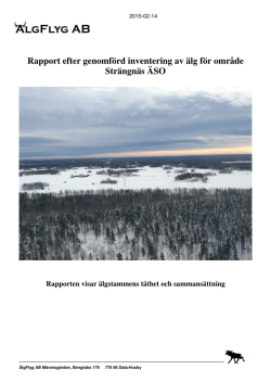 Rapport efter genomförd inventering av älg för område Strängnäs ÄSO