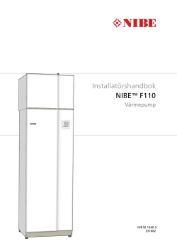 Installatörshandbok NIBE™ F110