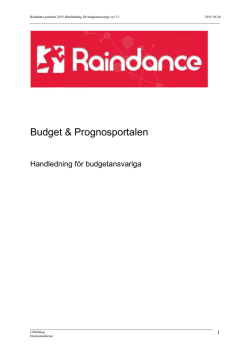 Budget & Prognos manual / Handledning för budgetansvariga