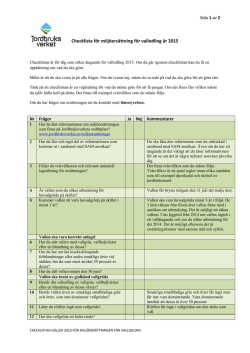 Checklista för miljöersättning för vallodling år 2015