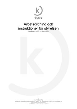 Arbetsordning 2015 - Kristianstad Studentkår