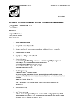 Protokoll 2015-08-03 - FLATCOATED RETRIEVER KLUBBEN