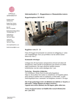 Informationsbrev 5 - Uppsala universitet