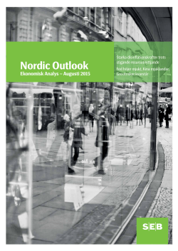 Nordic Outlook, augusti 2015