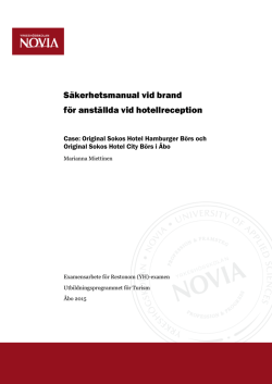 Säkerhetsmanual vid brand för anställda vid hotellreception