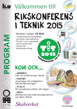 Program för Rikskonferensen i teknik 2015