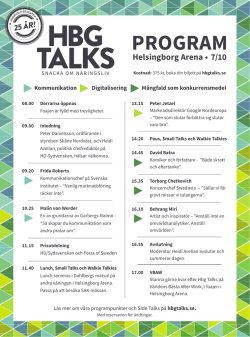 Program för Hbg Talks 2015