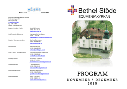 Program November December - Equmeniakyrkan Bethel Stöde
