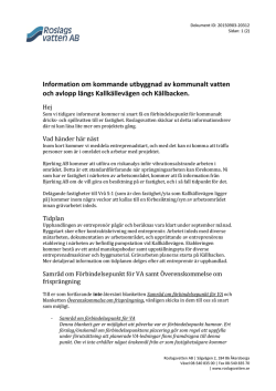 Informationsbrev 3 Kallkällevägen/Källbacken, 2015