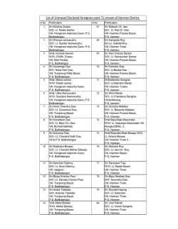 List of Untraced Declared foreigners post-71 stream