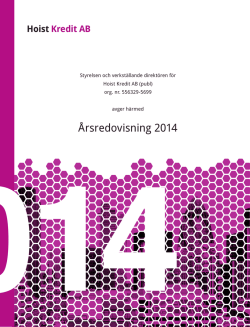 Årsredovisning 2014 Hoist Kredit AB (publ)