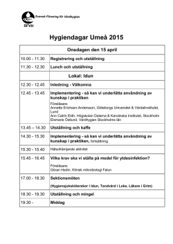 Program Hygiendagarna 2015