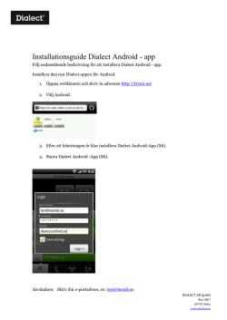 Dialect Unified mobilapplikation Android