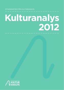 Kulturanalys 2012